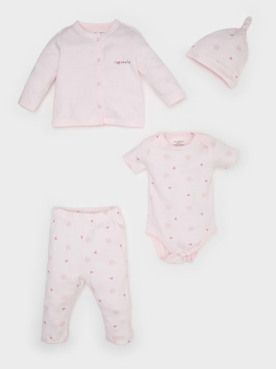 

DeFacto Girls Printed Top with Trousers, Pink