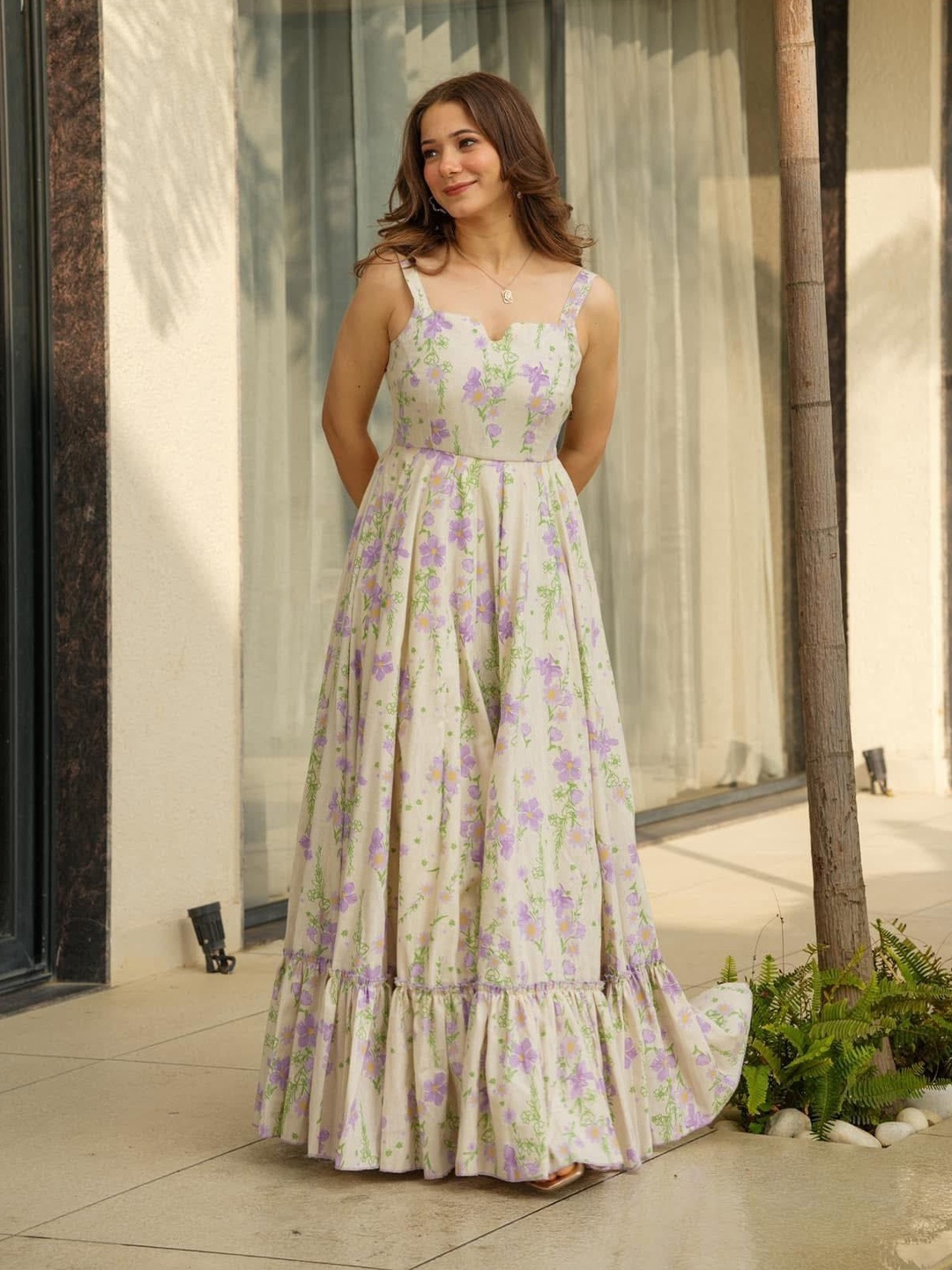 

CANIZZARO Floral Print Maxi Dress, Purple