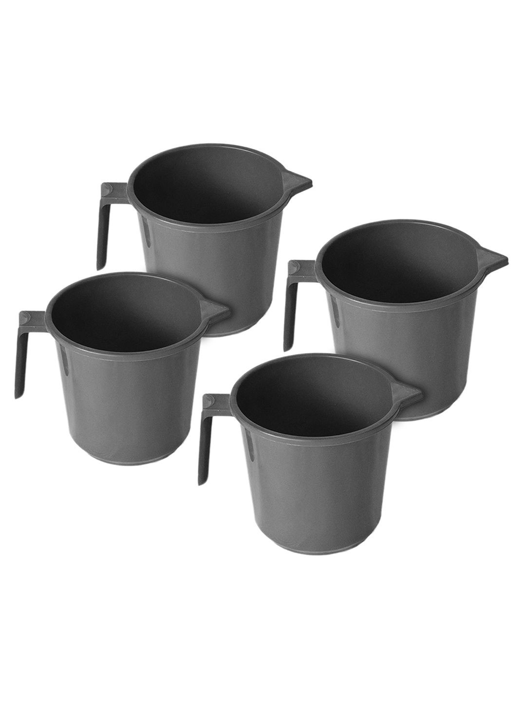 

Kuber Industries Grey 4 piece Solid Plastic Bath Accessories Set