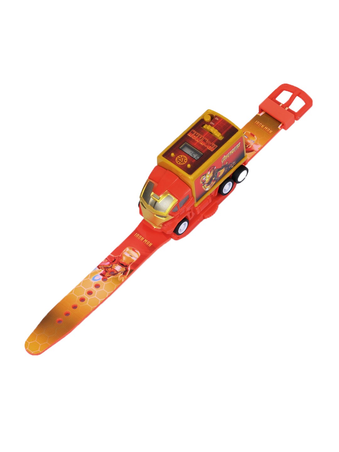 

SWADESI STUFF Unisex Kids Dial & Bracelet Style Straps Digital Automatic Watch TRUCK IRONMAN 9, Red