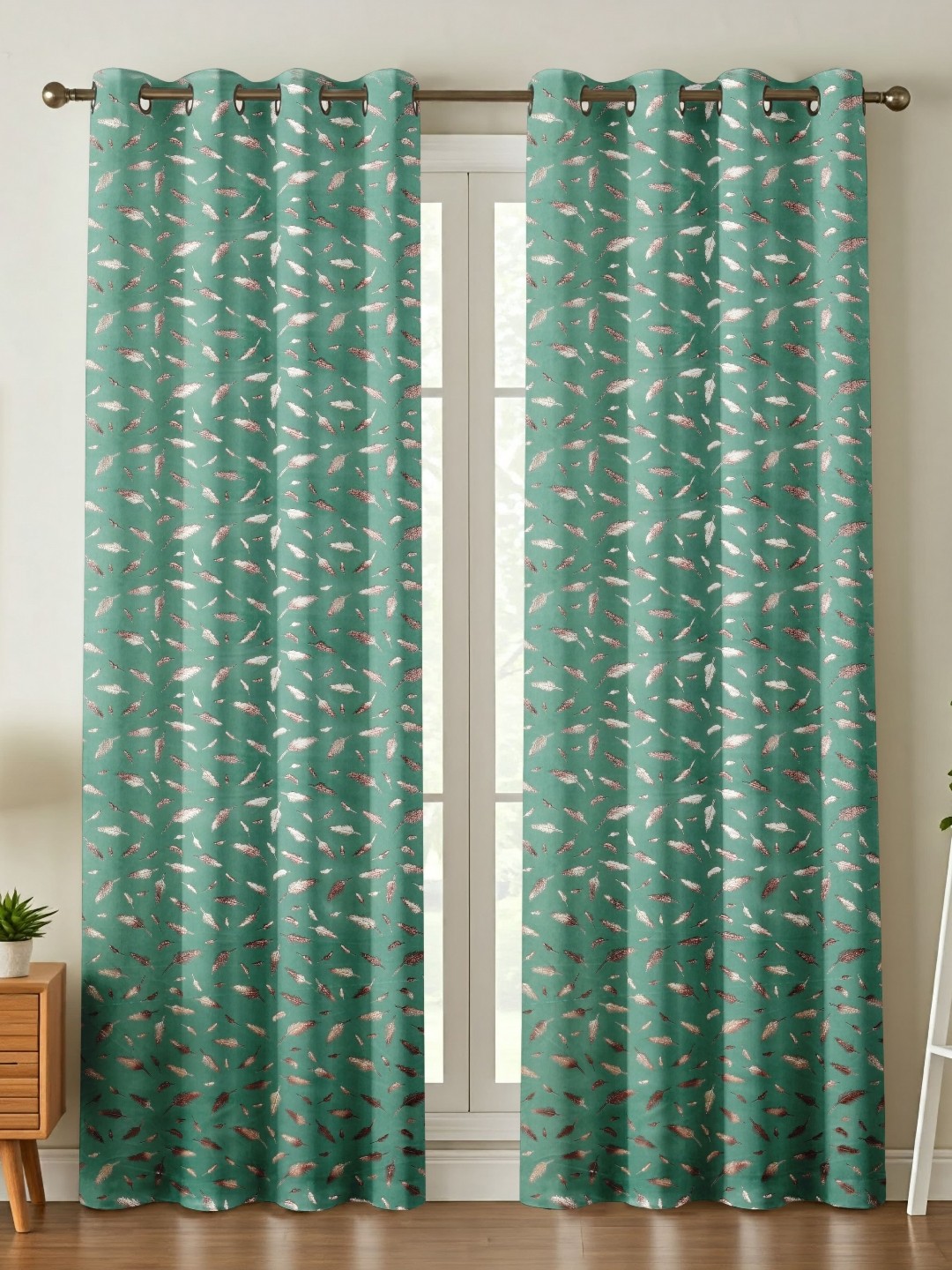 

B' Decorlish Blue & White Set of 2 Ethnic Motifs Long Door Curtain