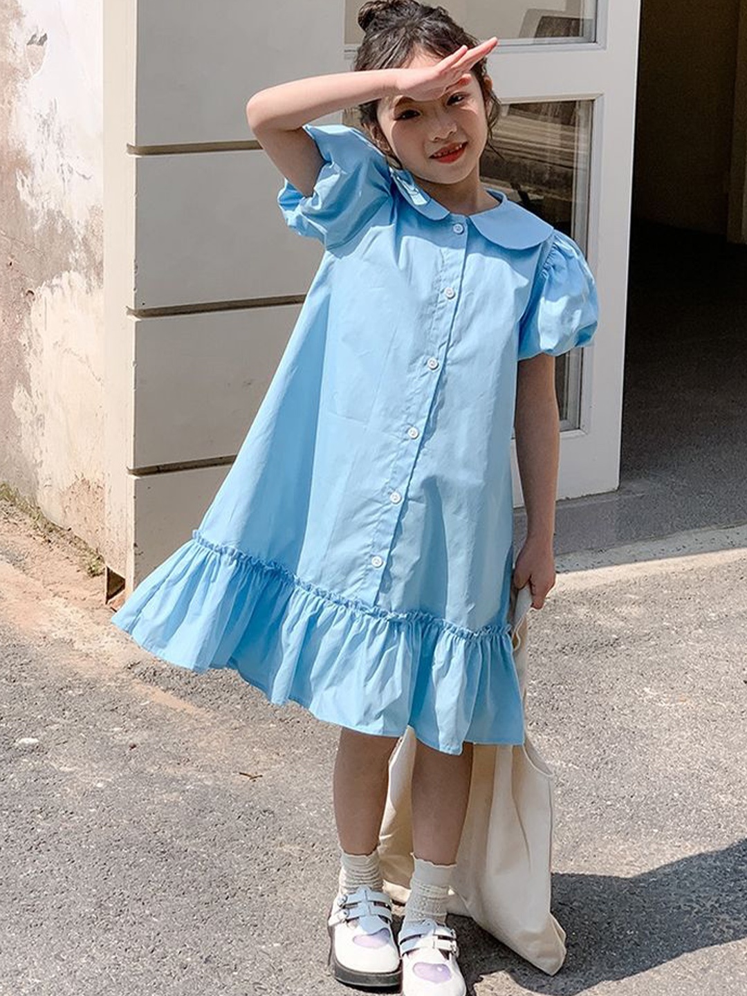 

LULU & SKY Peter Pan Collar A-Line Dress, Blue