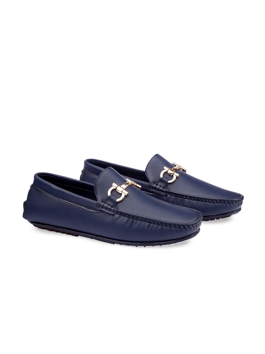 

riffway Men Textured PU Slip-On Sneakers, Blue