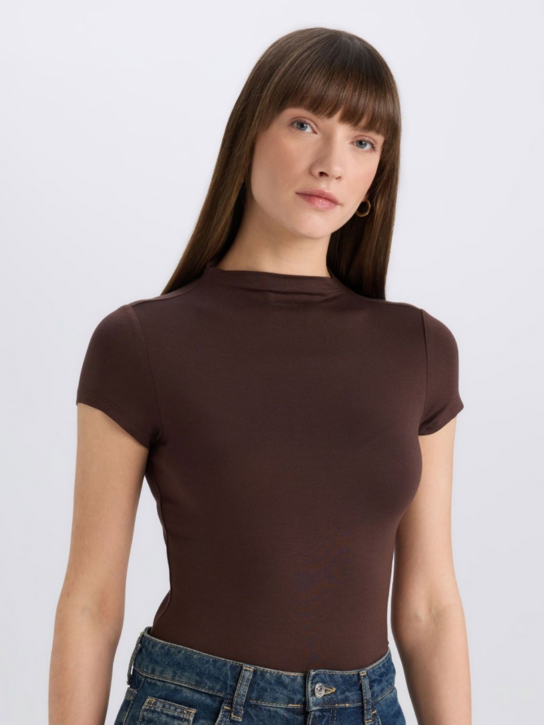 

DeFacto Women Extended Sleeves Pockets T-shirt, Na