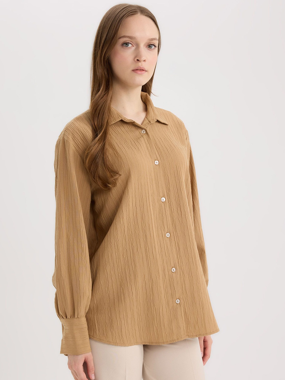 

DeFacto Shirt Collar Tunic, Khaki