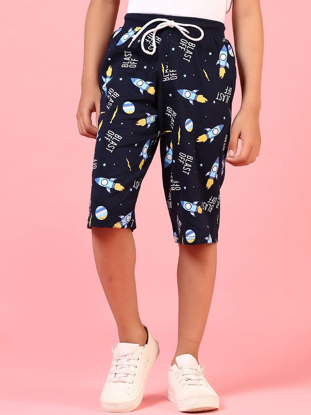 

V-Mart Boys Floral Printed Shorts, Navy blue