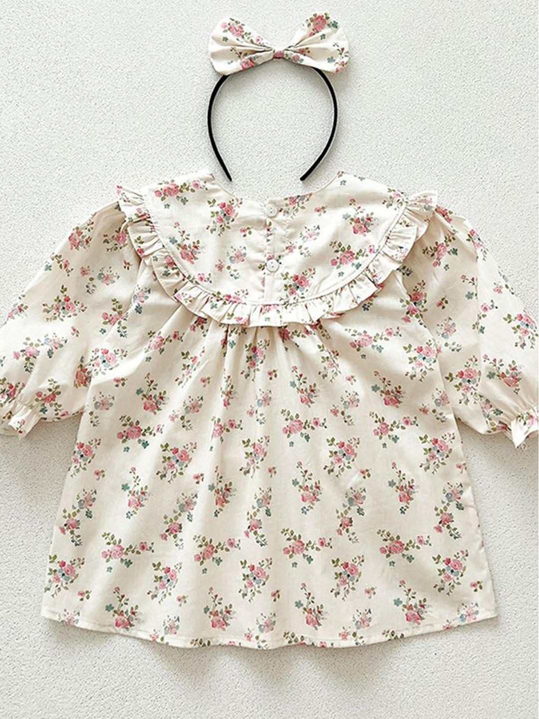 

LULU & SKY Floral Print A-Line Dress, White