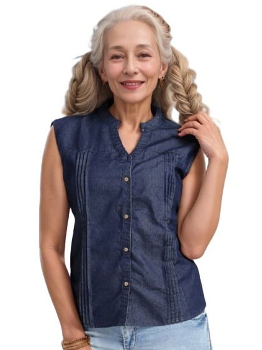 

OOTPTAANG Women Opaque Casual Shirt, Blue