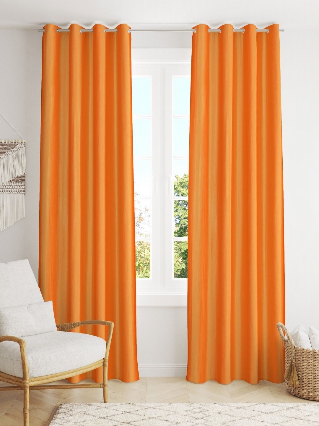 

Galaxy Home Decor Orange Set of 2 Long Door Curtain