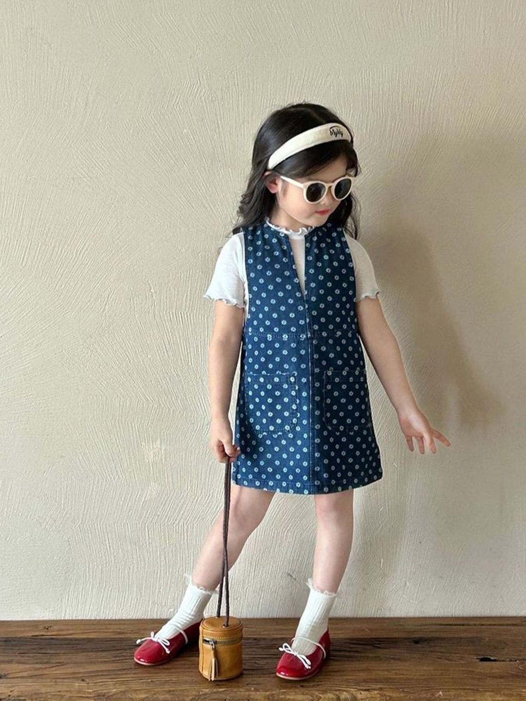 

LULU & SKY Polka Dot Print A-Line Dress, Blue