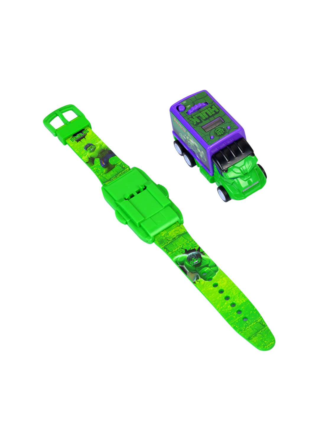 

SWADESI STUFF Unisex Kids Dial & Bracelet Style Straps Digital Automatic Watch TRUCK HULK 9, Green