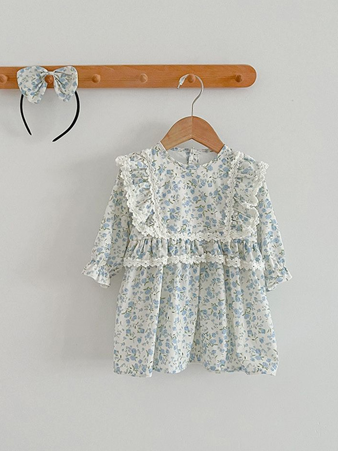

LULU & SKY Floral Print A-Line Dress, Blue