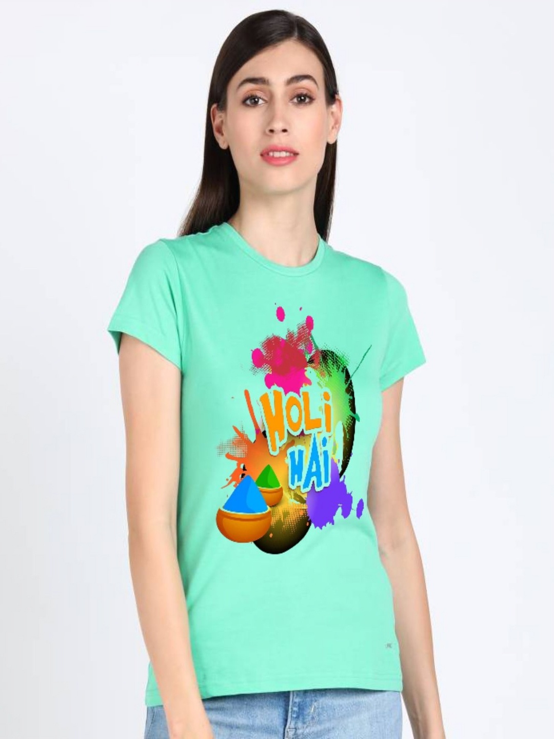 

Shiv traders collection Women Printed T-shirt, Green