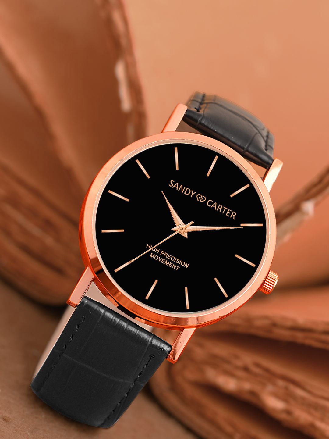 

Sandy D Carter Men Dial & Leather Straps Analogue Watch Sandy D Carter-234-BK, Black