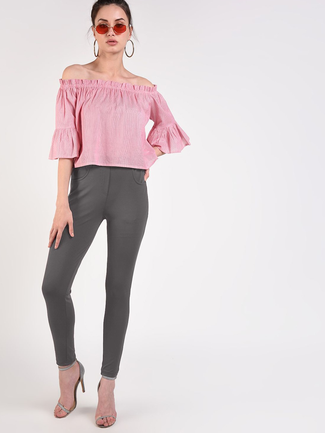 

FLOREOS Women Slim Fit Jeggings, Grey