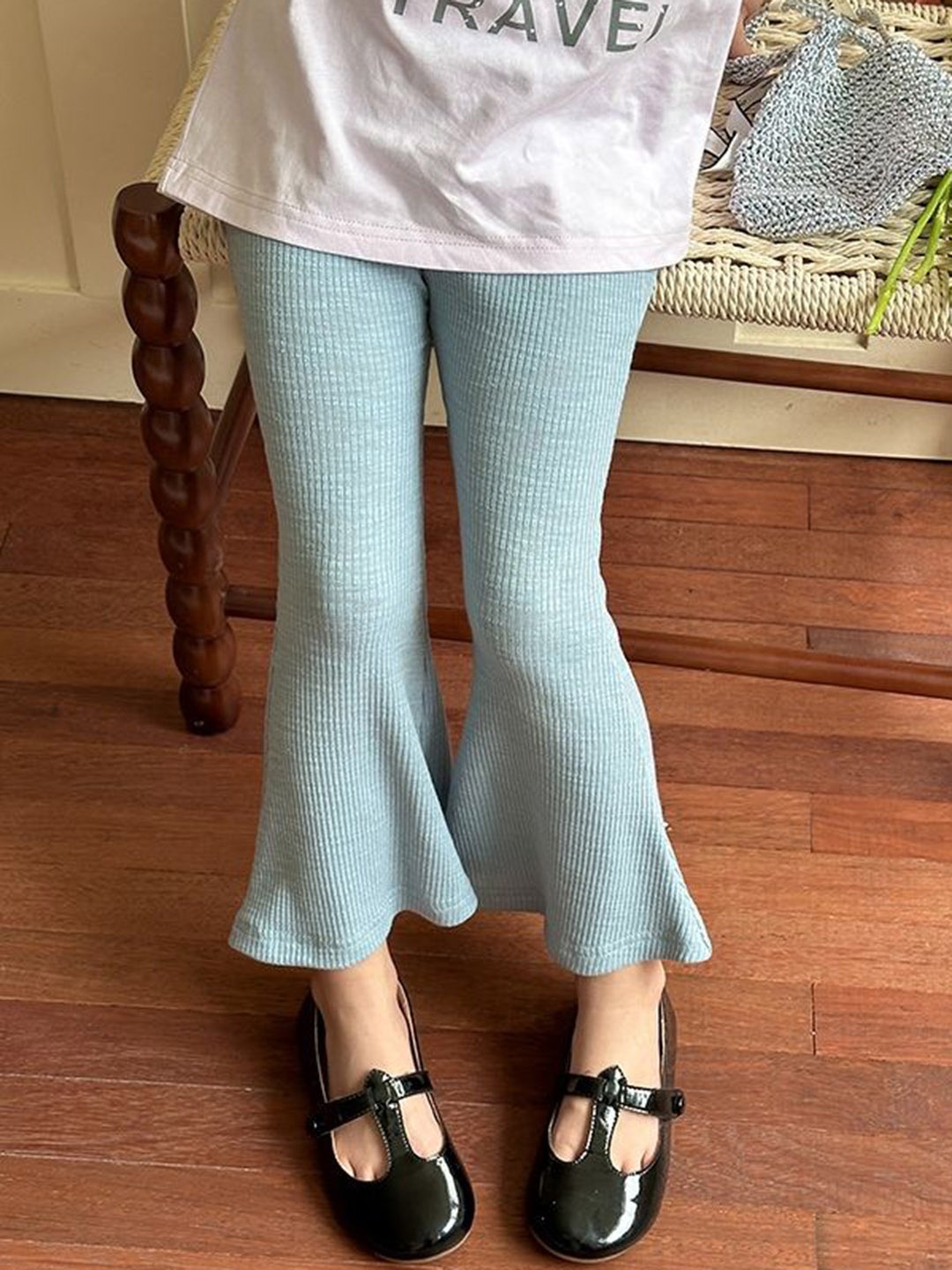 

LULU & SKY Girls High-Rise Trousers, Blue
