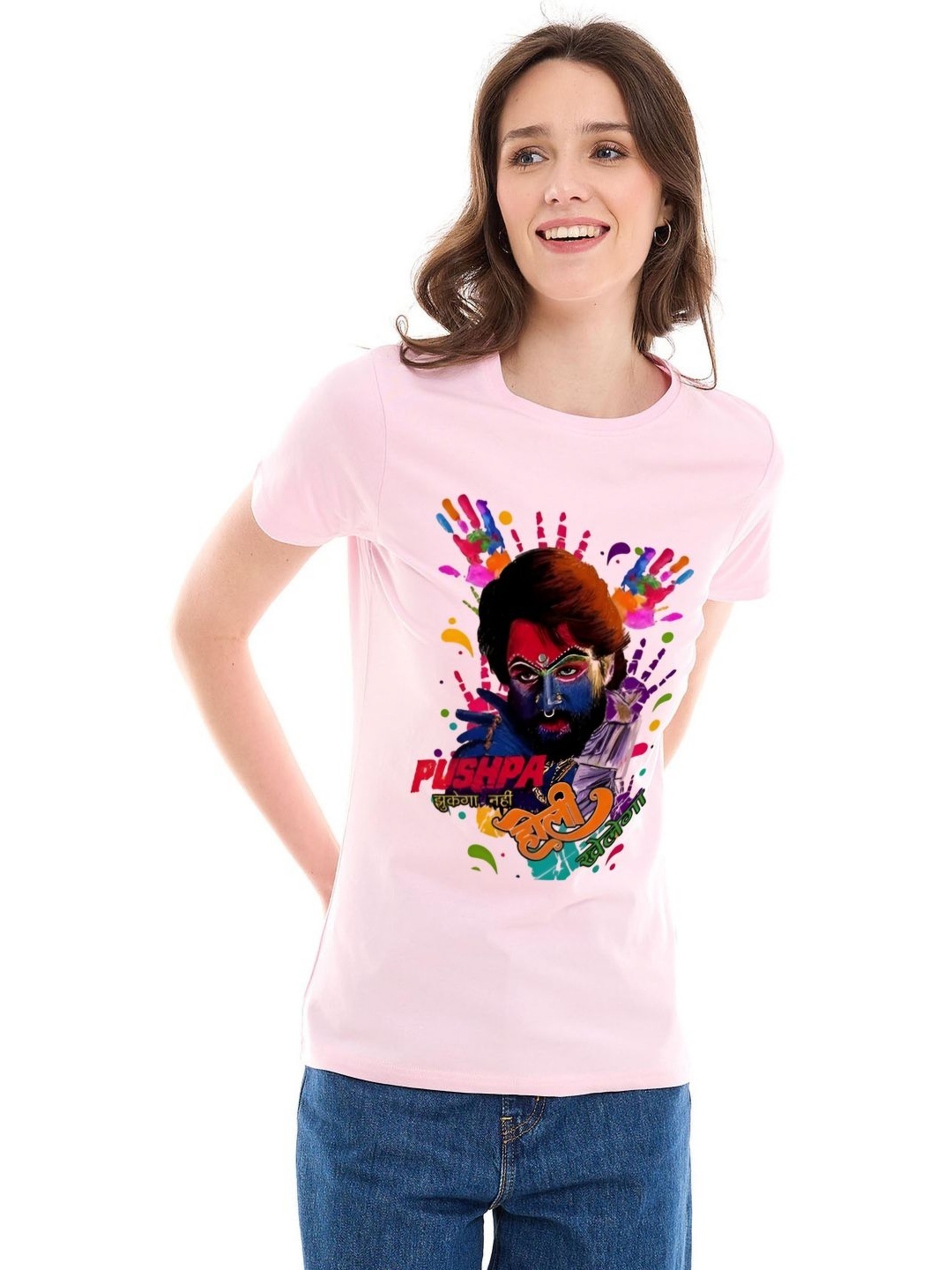 

Shiv traders collection Women Printed T-shirt, Pink