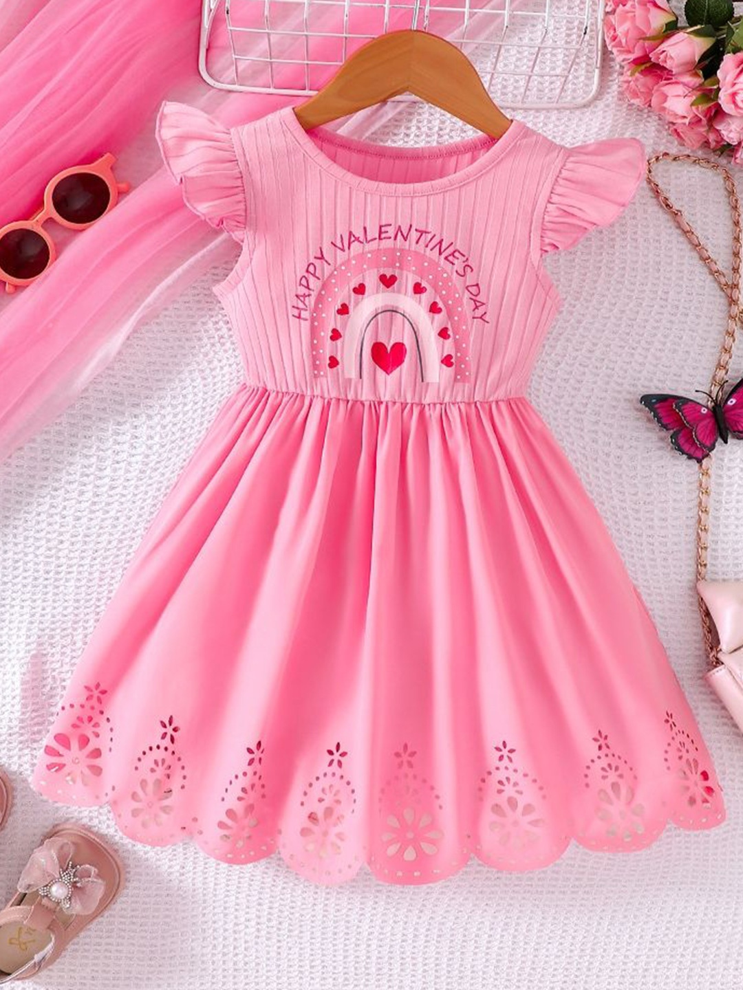 

LULU & SKY Peplum Dress, Pink