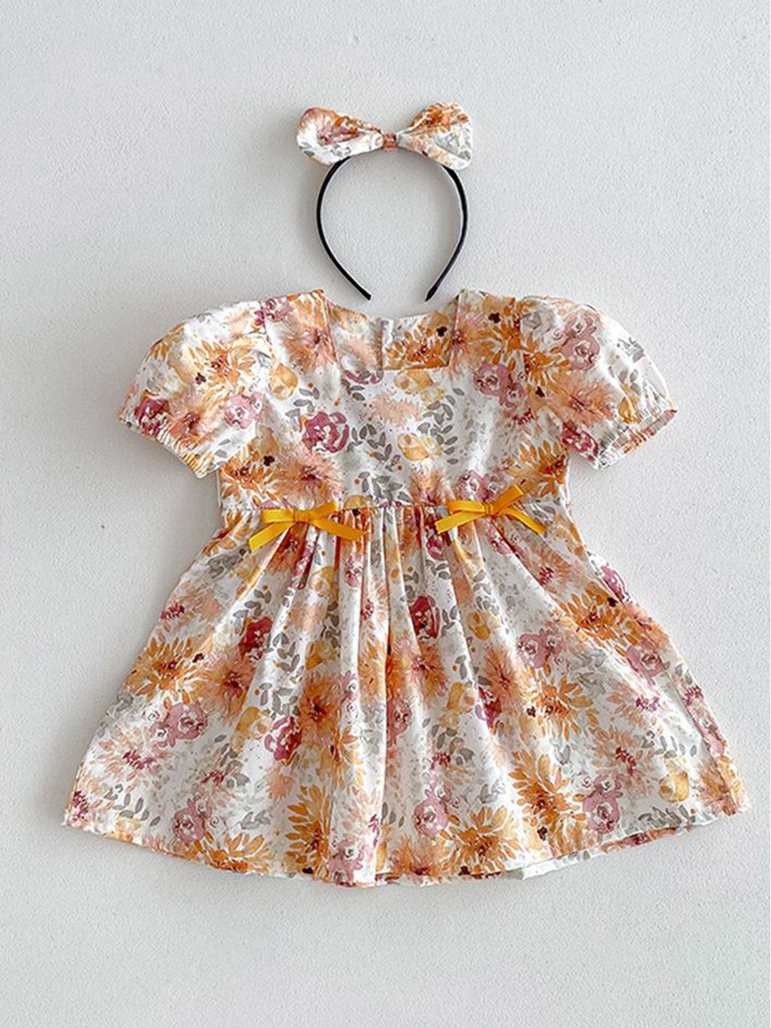

LULU & SKY Floral Print Flutter Sleeve Fit & Flare Dress, Multi