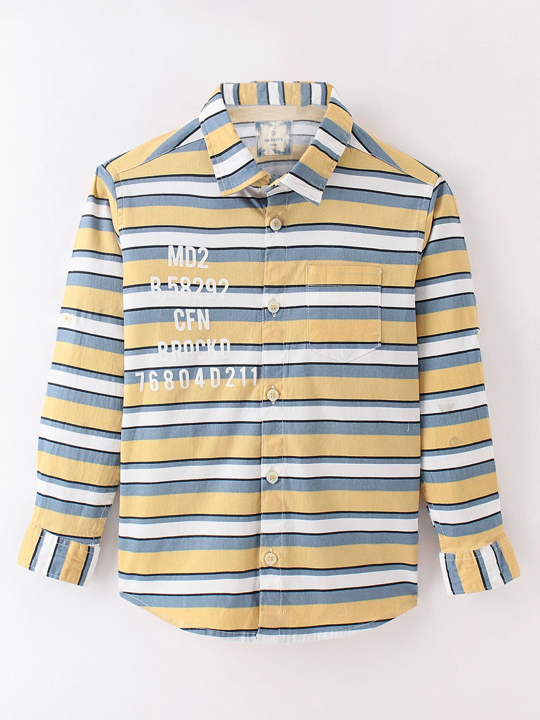 

Infinity Boys Horizontal Stripes Opaque Striped Casual Shirt, Yellow