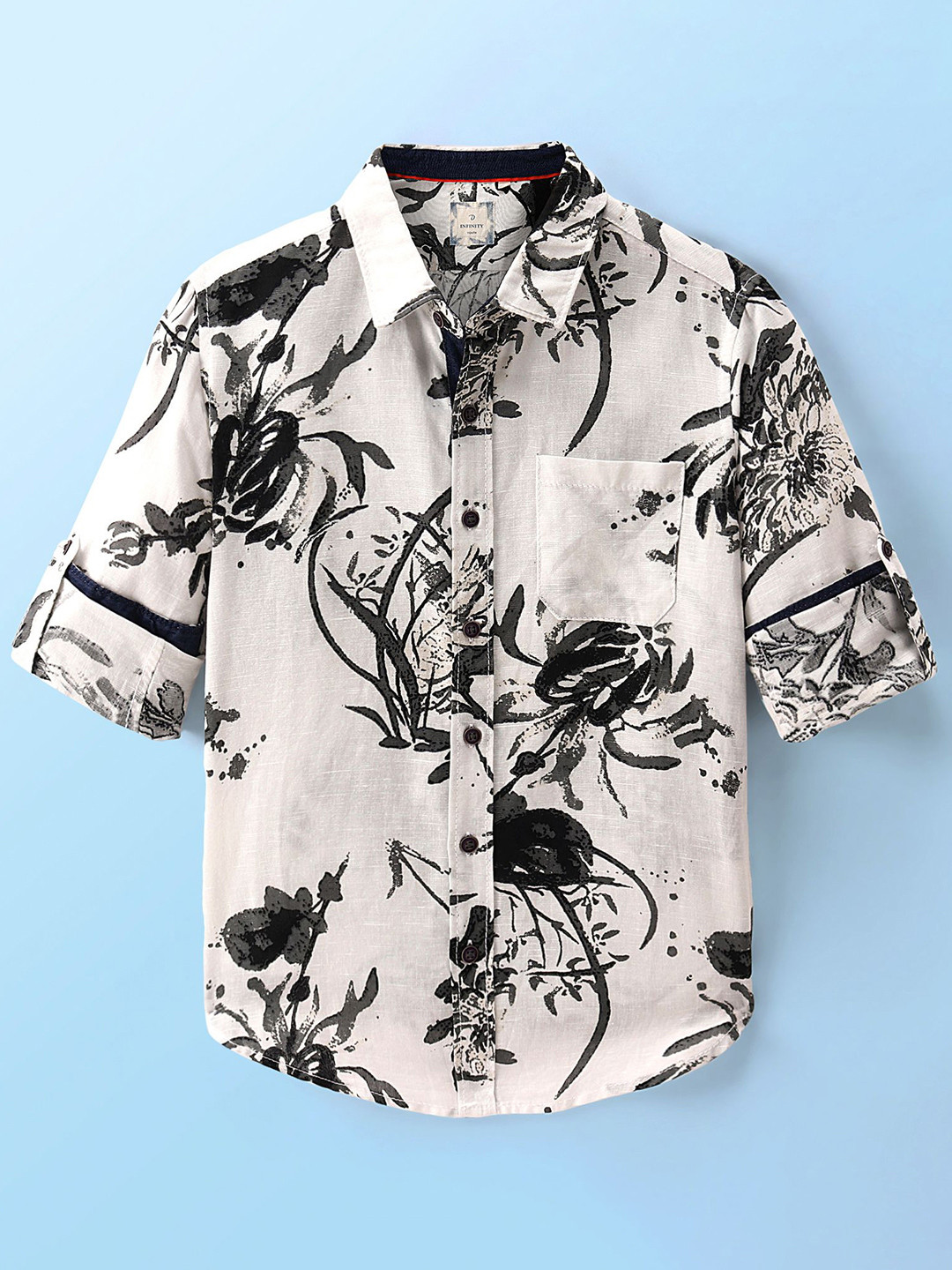 

Infinity Boys Floral Opaque Printed Casual Shirt, White