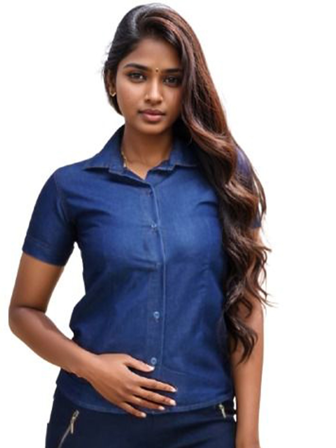 

OOTPTAANG Women Opaque Casual Shirt, Blue