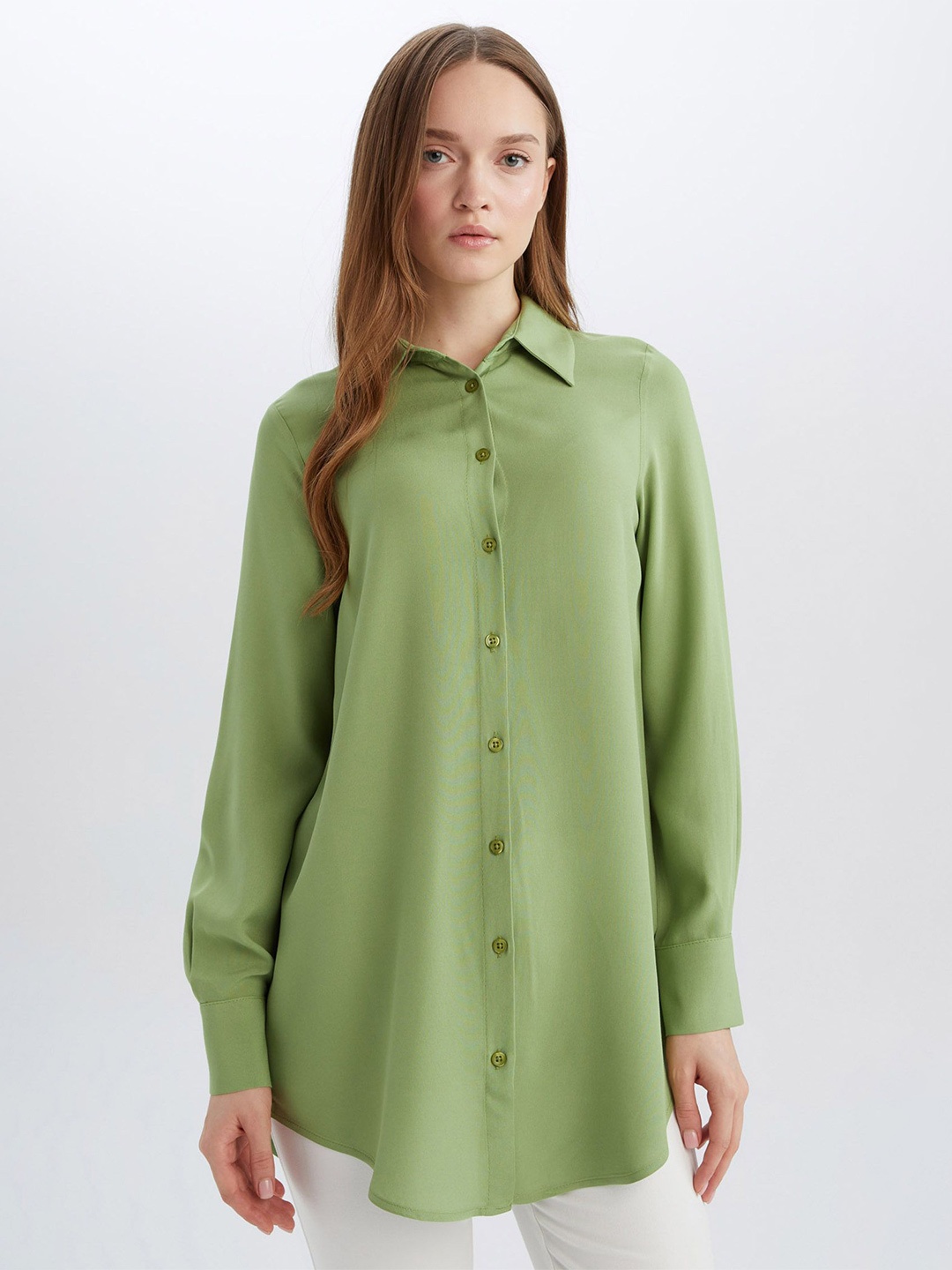 

DeFacto Shirt Collar Tunic, Green