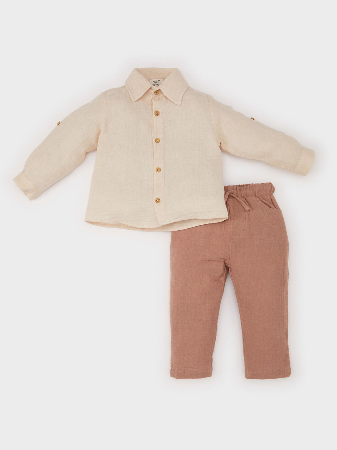 

DeFacto Boys Shirt with Trousers, Brown