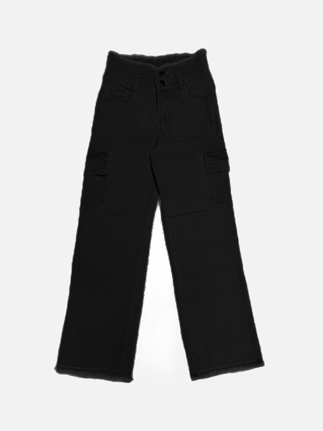 

Killer Girls Wide Leg Low Distress Jeans, Black