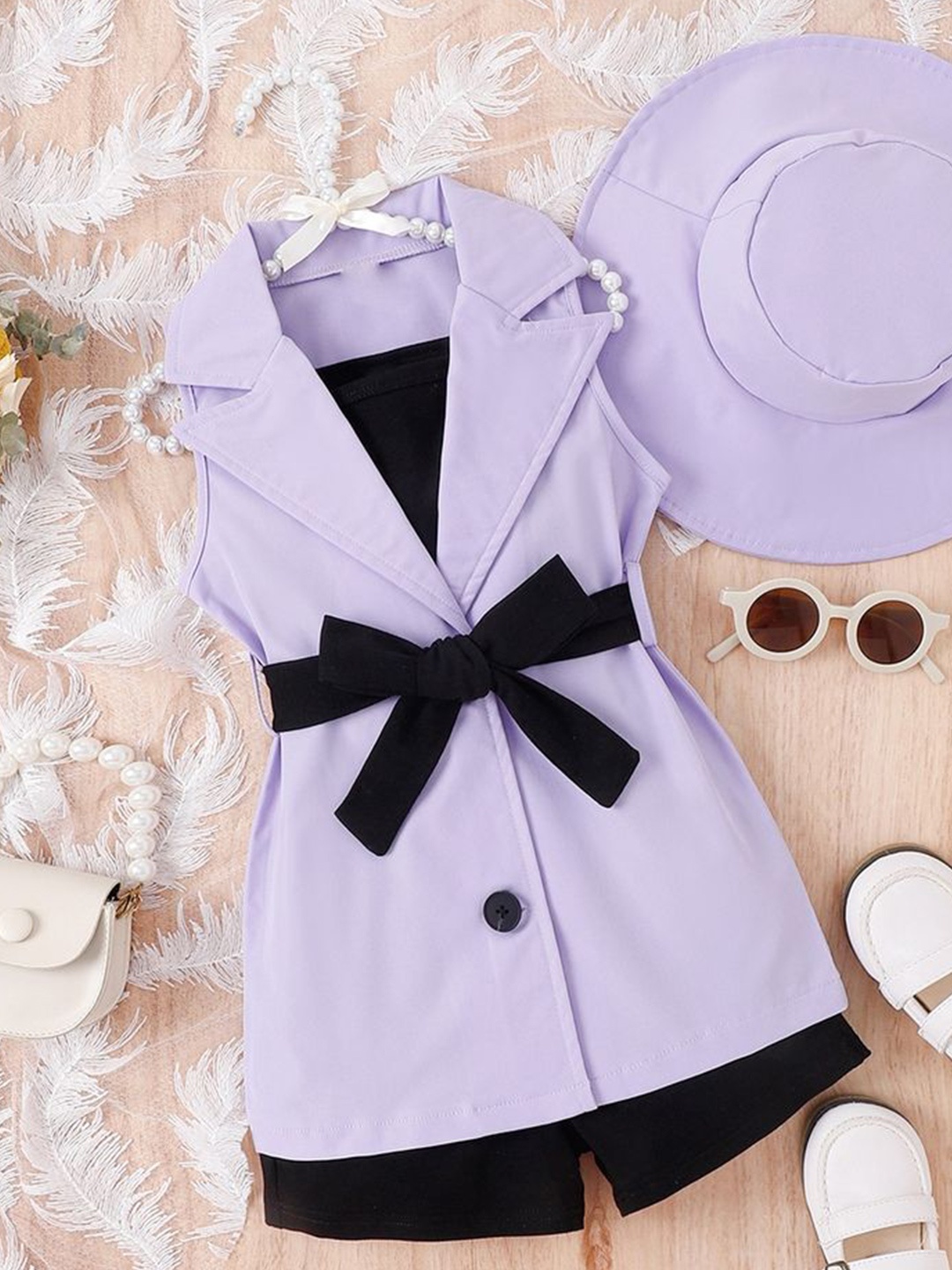 

LULU & SKY Girls Top with Shorts, Purple