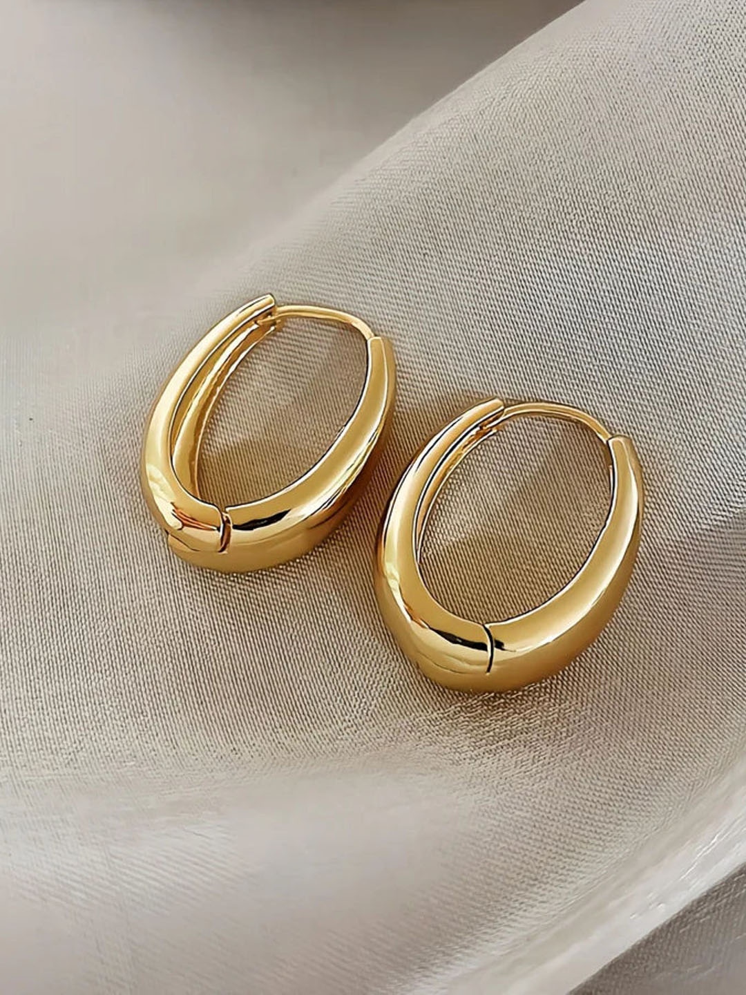 

SUBHAGALANKAR Contemporary Hoop Earrings, Gold