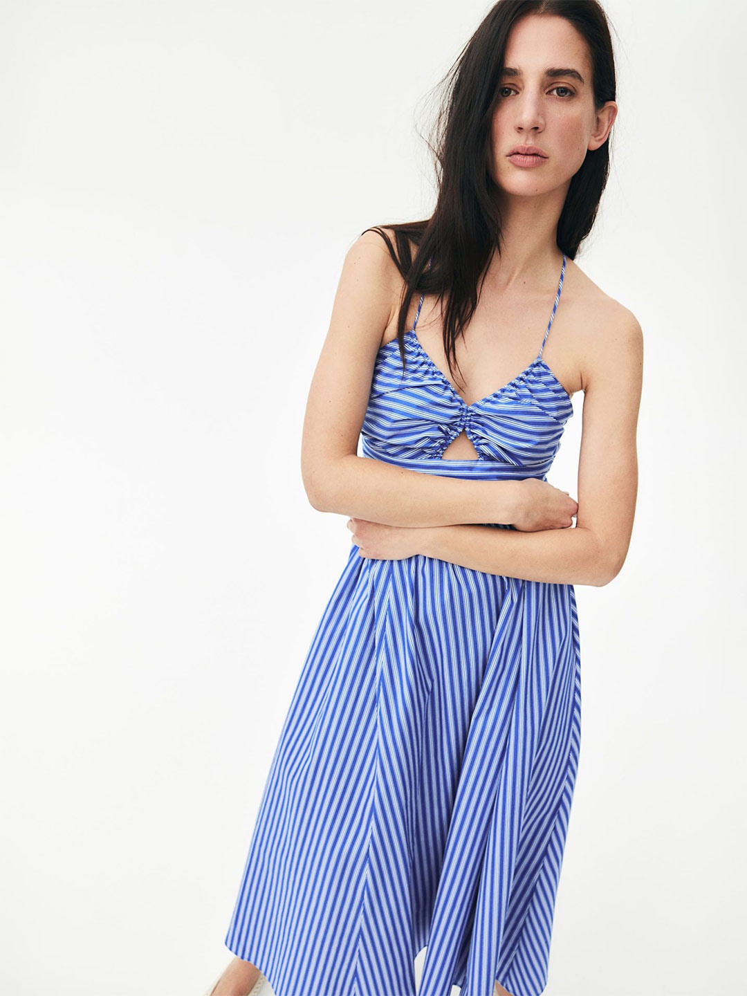 

H&M Strappy Cotton Dress, Blue