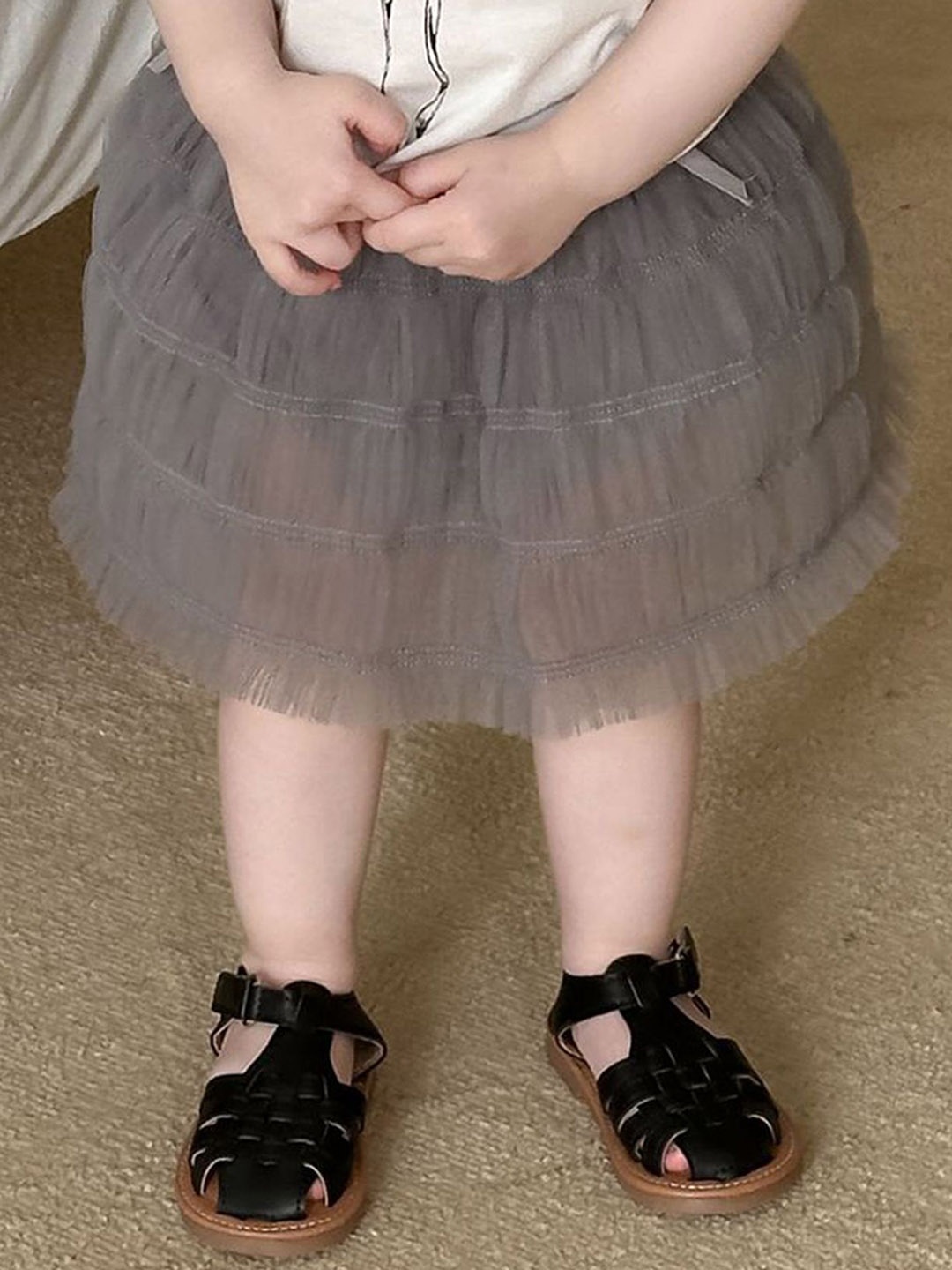 

LULU & SKY Girls Bow Detail A-line Skirt, Grey