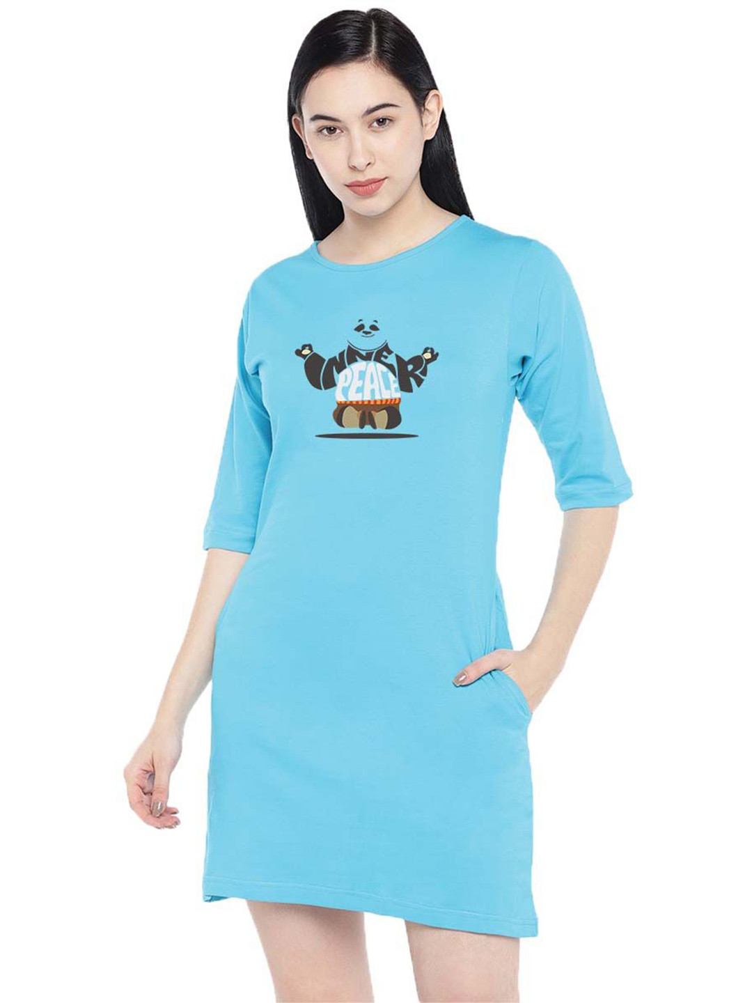 

Moda Rapido Print T-shirt Dress, Turquoise blue