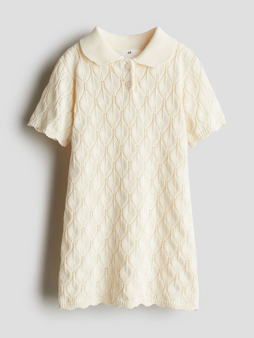 

H&M Pointelle-Knit Dress, White