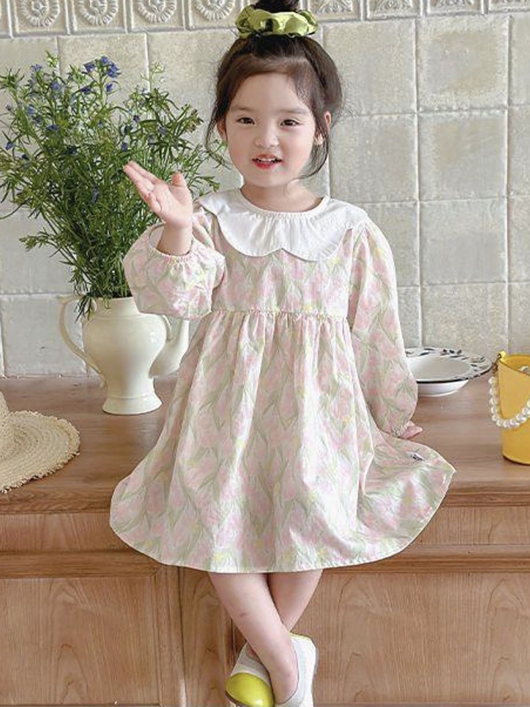

LULU & SKY Floral Print A-Line Dress, White