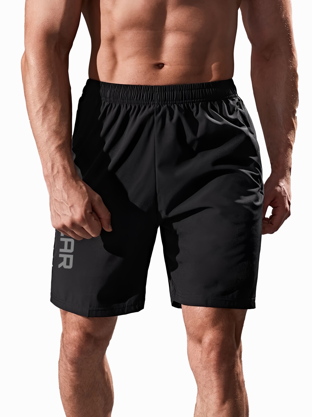 

3Colors Men Low-Rise Running Sports Shorts, Black