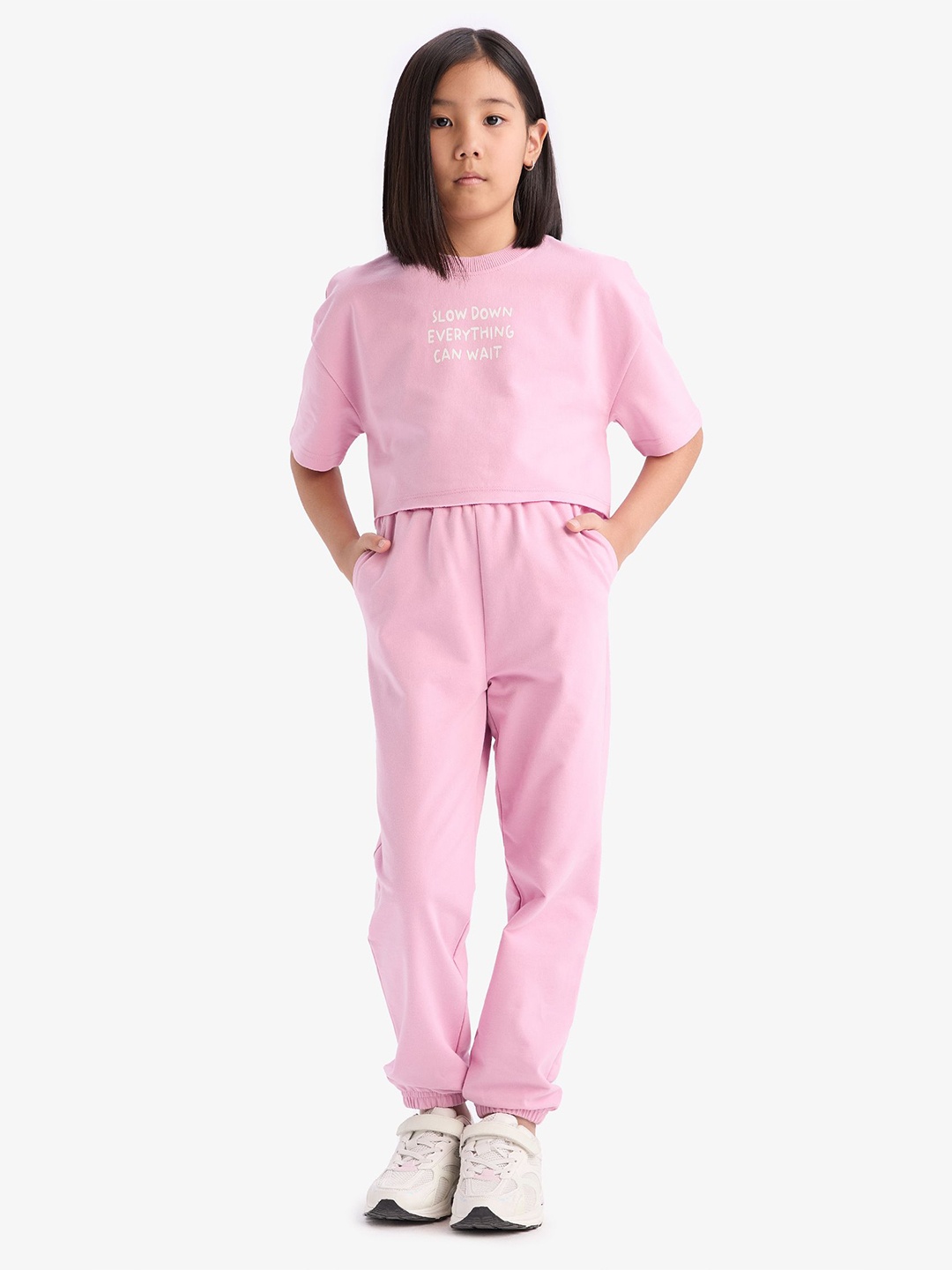 

DeFacto Girls Printed T-shirt, Pink
