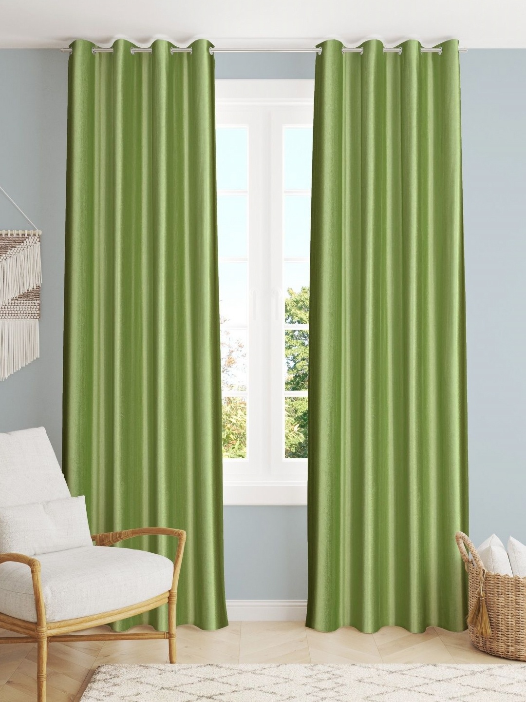 

Galaxy Home Decor Green Set of 2 Window Curtain