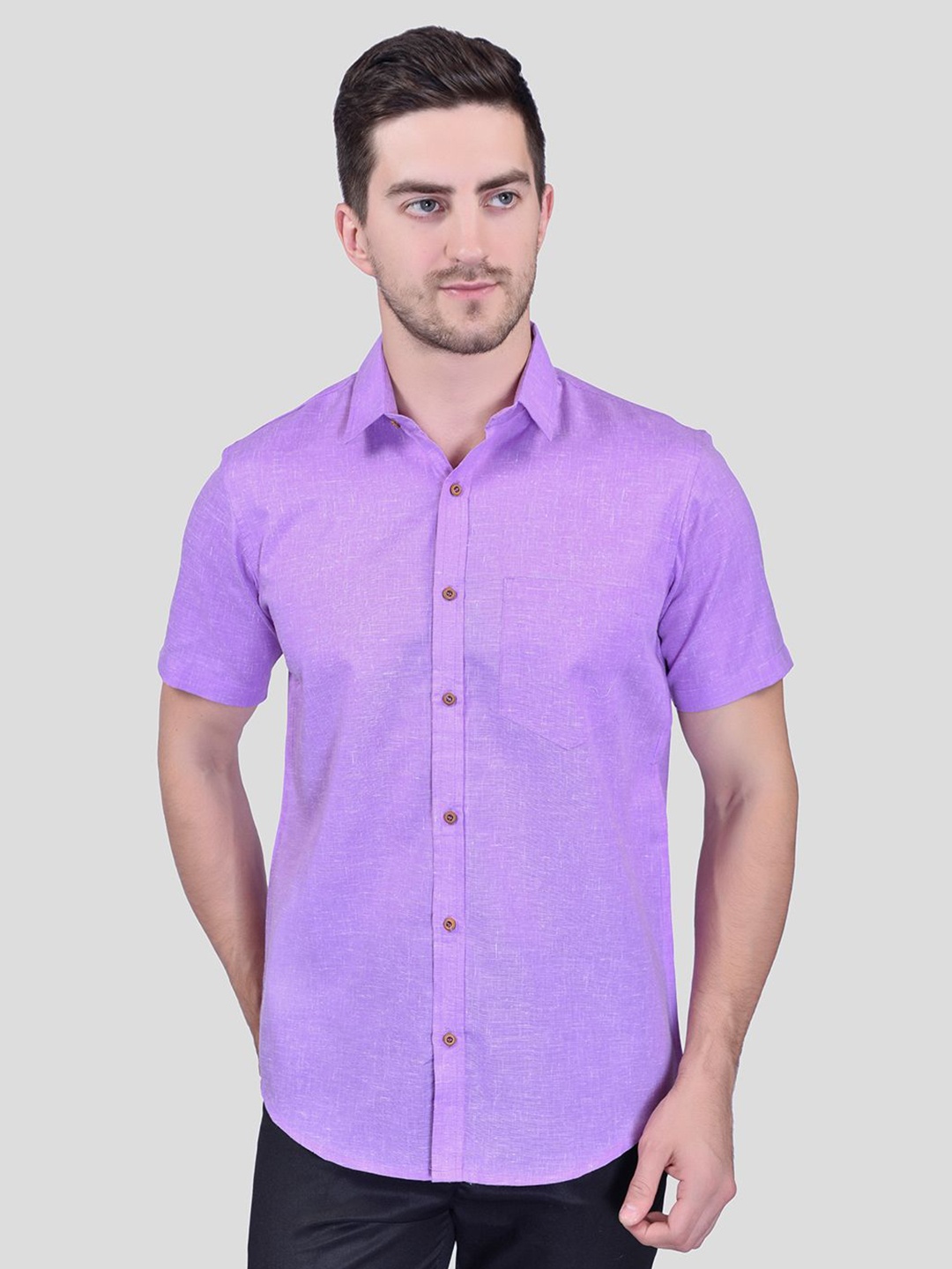 

Moda Rapido Men Classic Opaque Casual Shirt, Purple