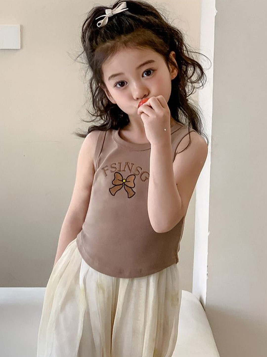 

LULU & SKY Cotton Top, Brown