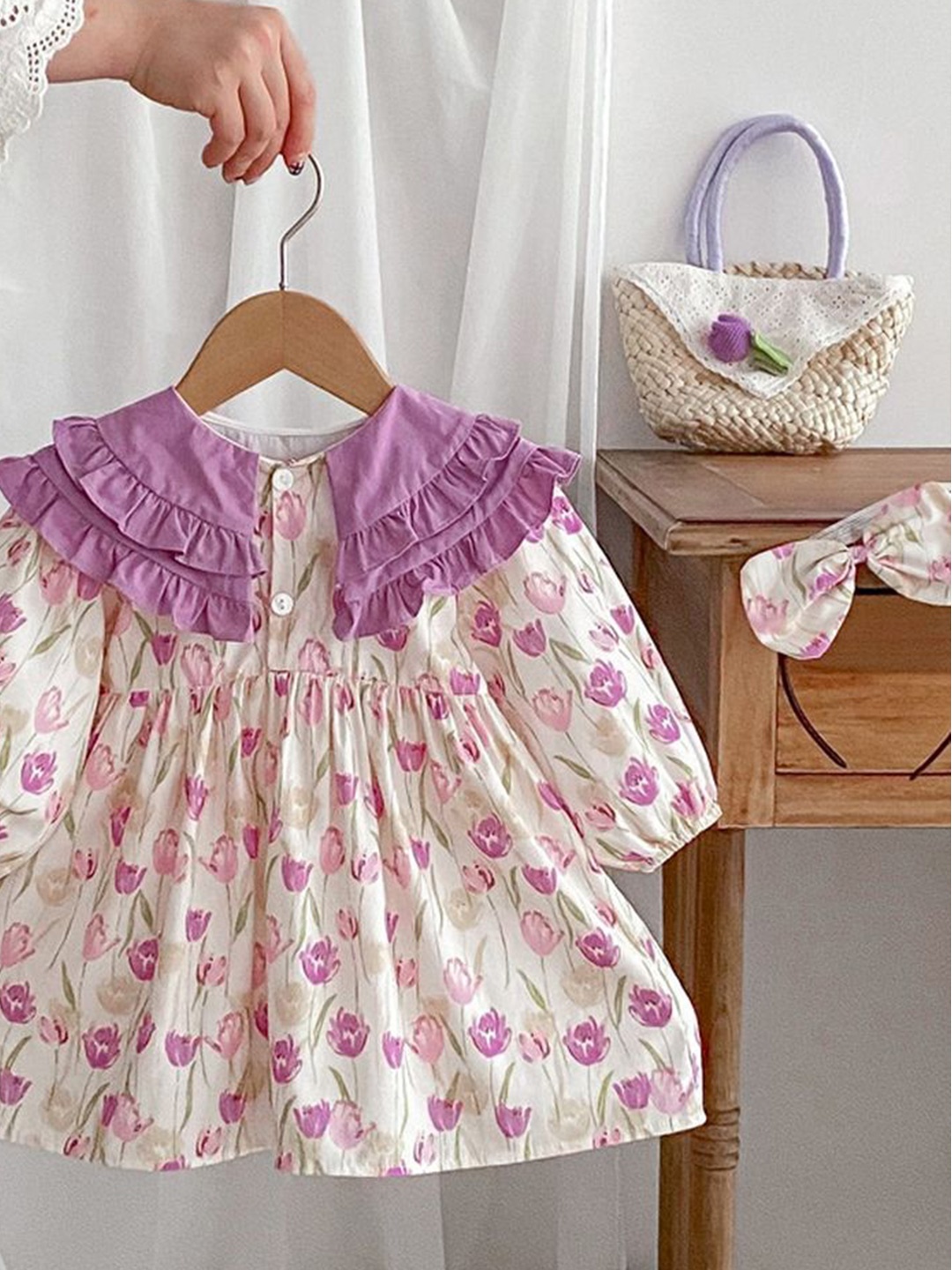 

LULU & SKY Floral Print Fit & Flare Dress, Purple