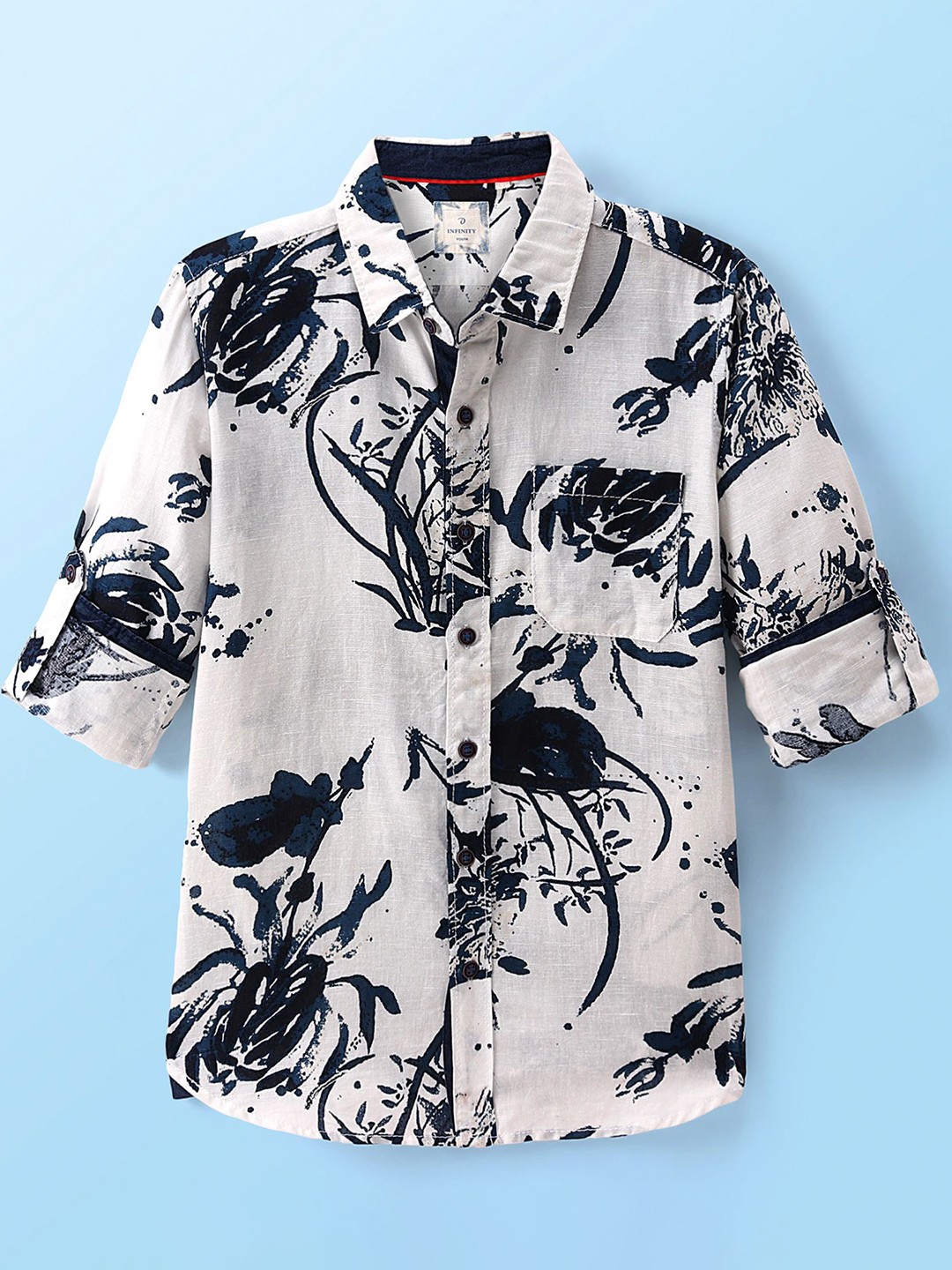 

Infinity Boys Floral Opaque Printed Casual Shirt, White