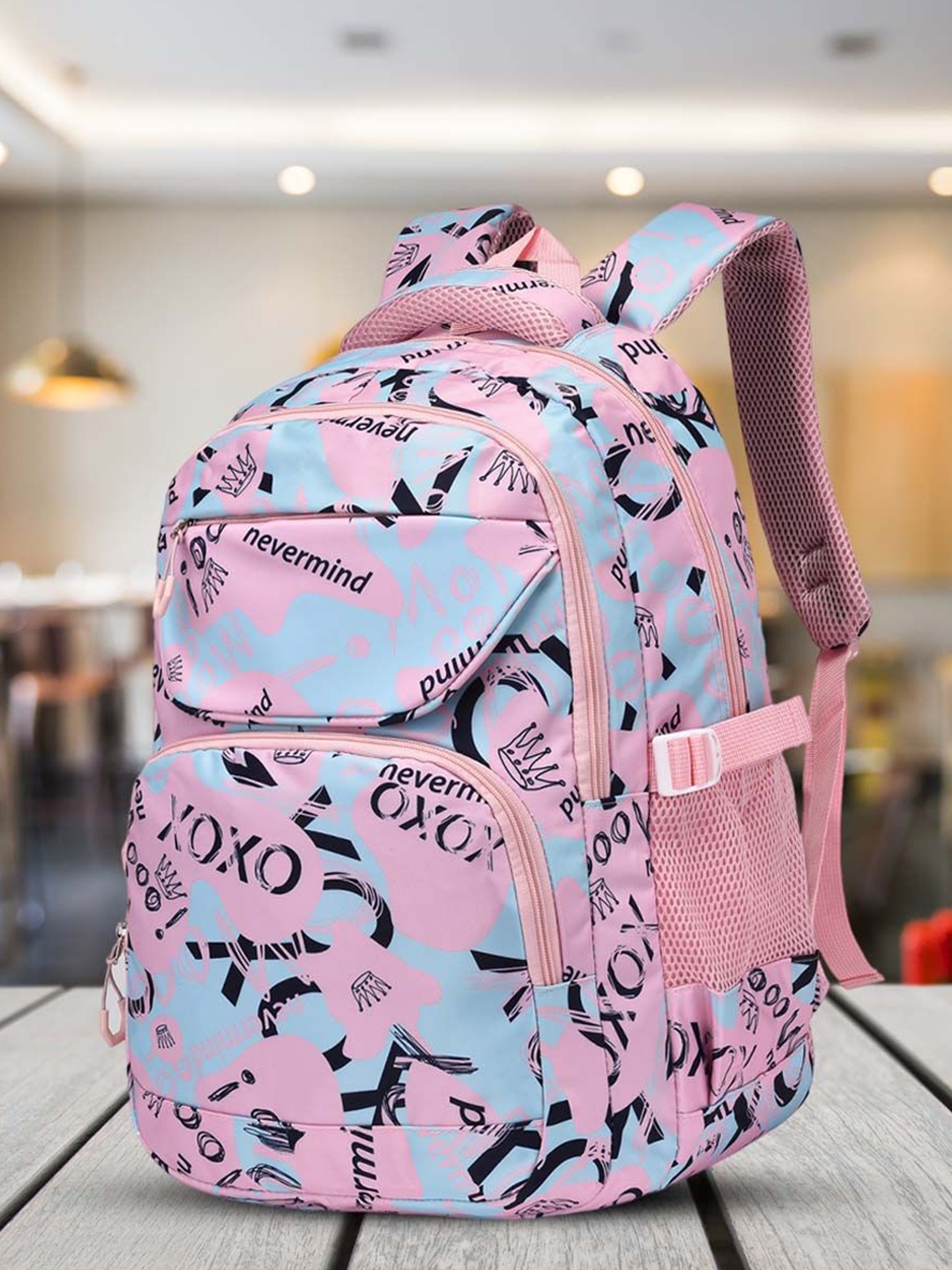

Tinytot Women Typography Backpack, Peach