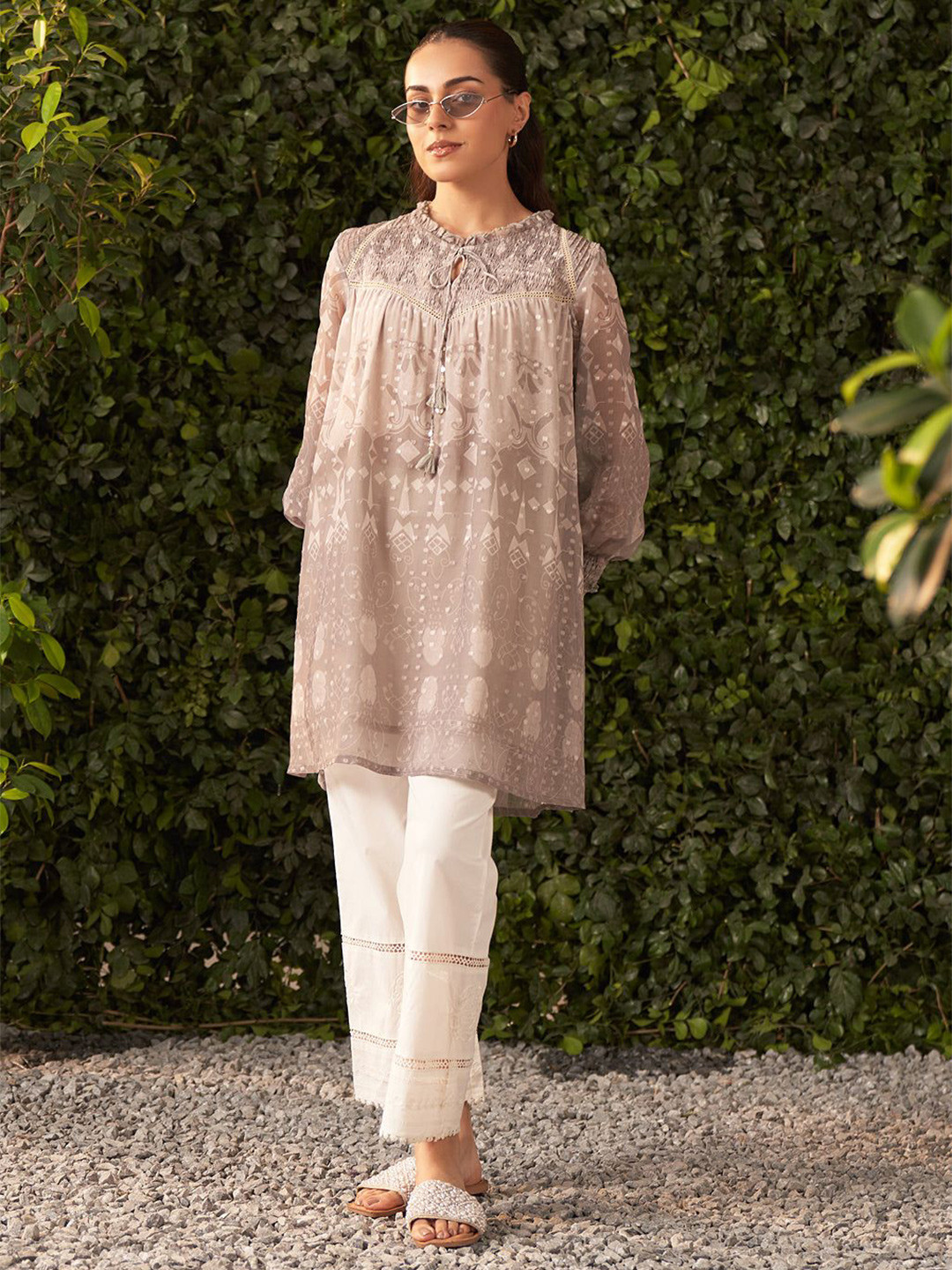 

Lakshita Printed Tunic, Grey