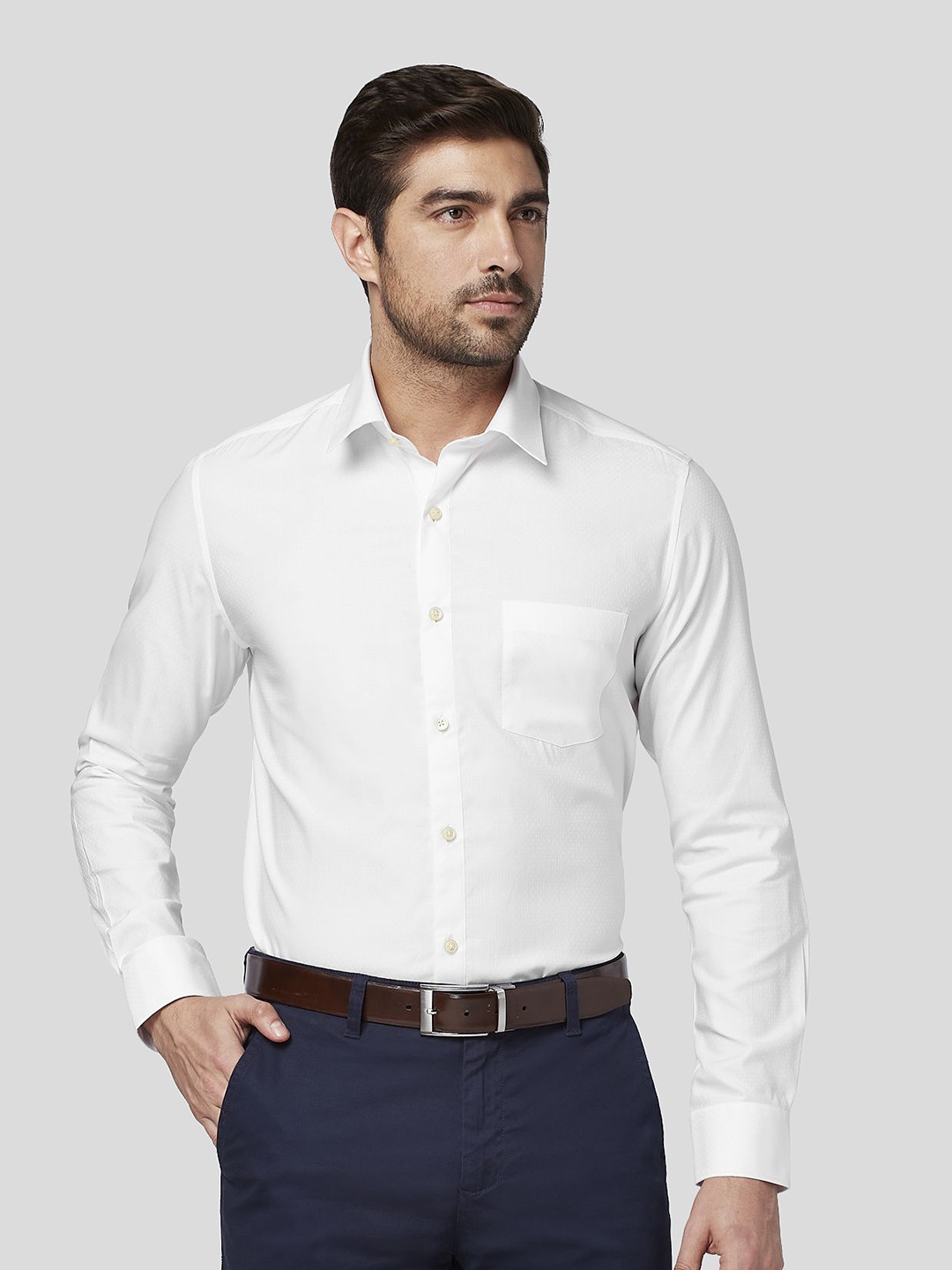 

Zest Melange Men Premium Slim Fit Opaque Formal Shirt, White