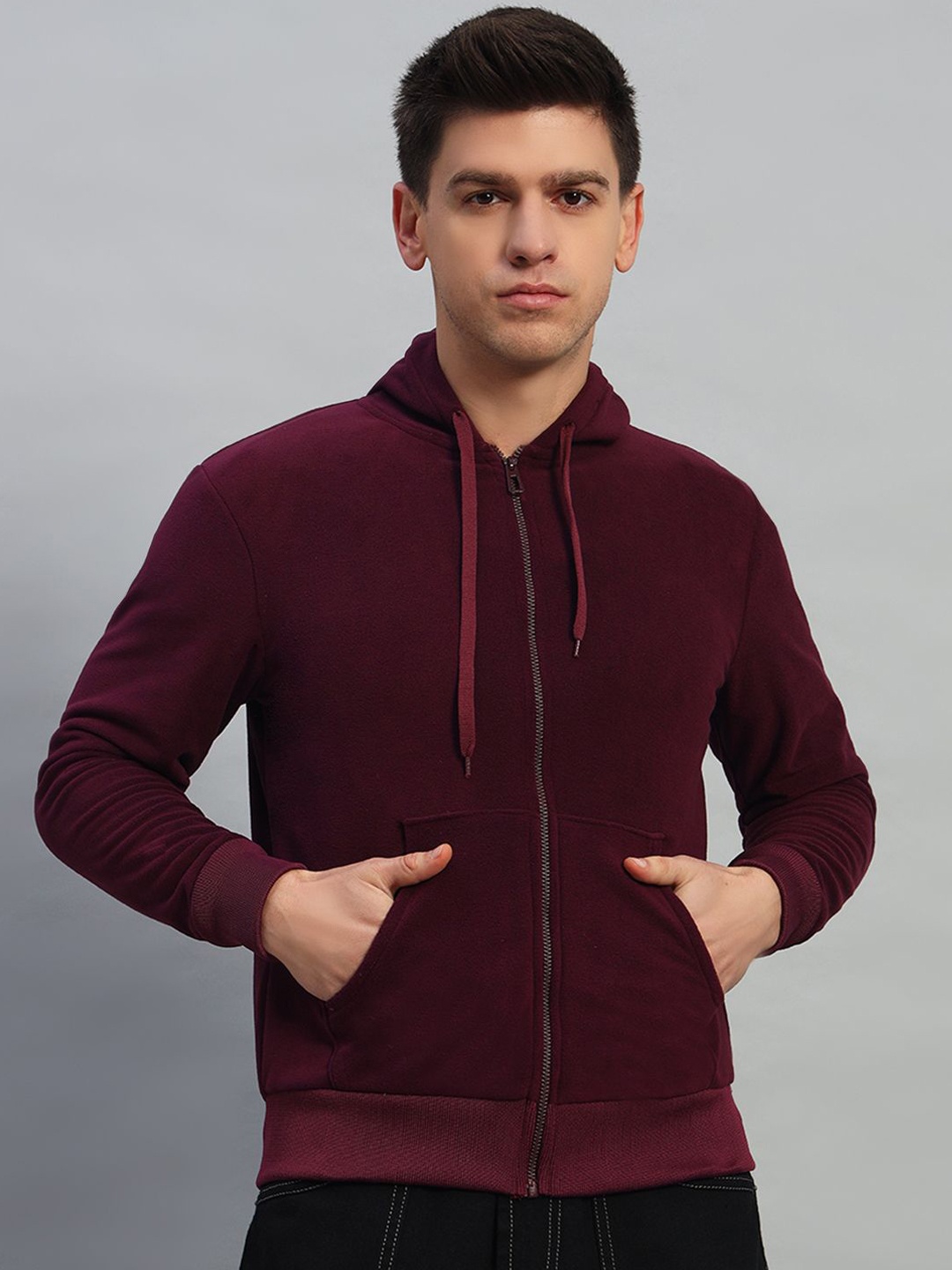 

NATURE CRAFT Men Fleece Lightweight Sporty Jacket, Purple