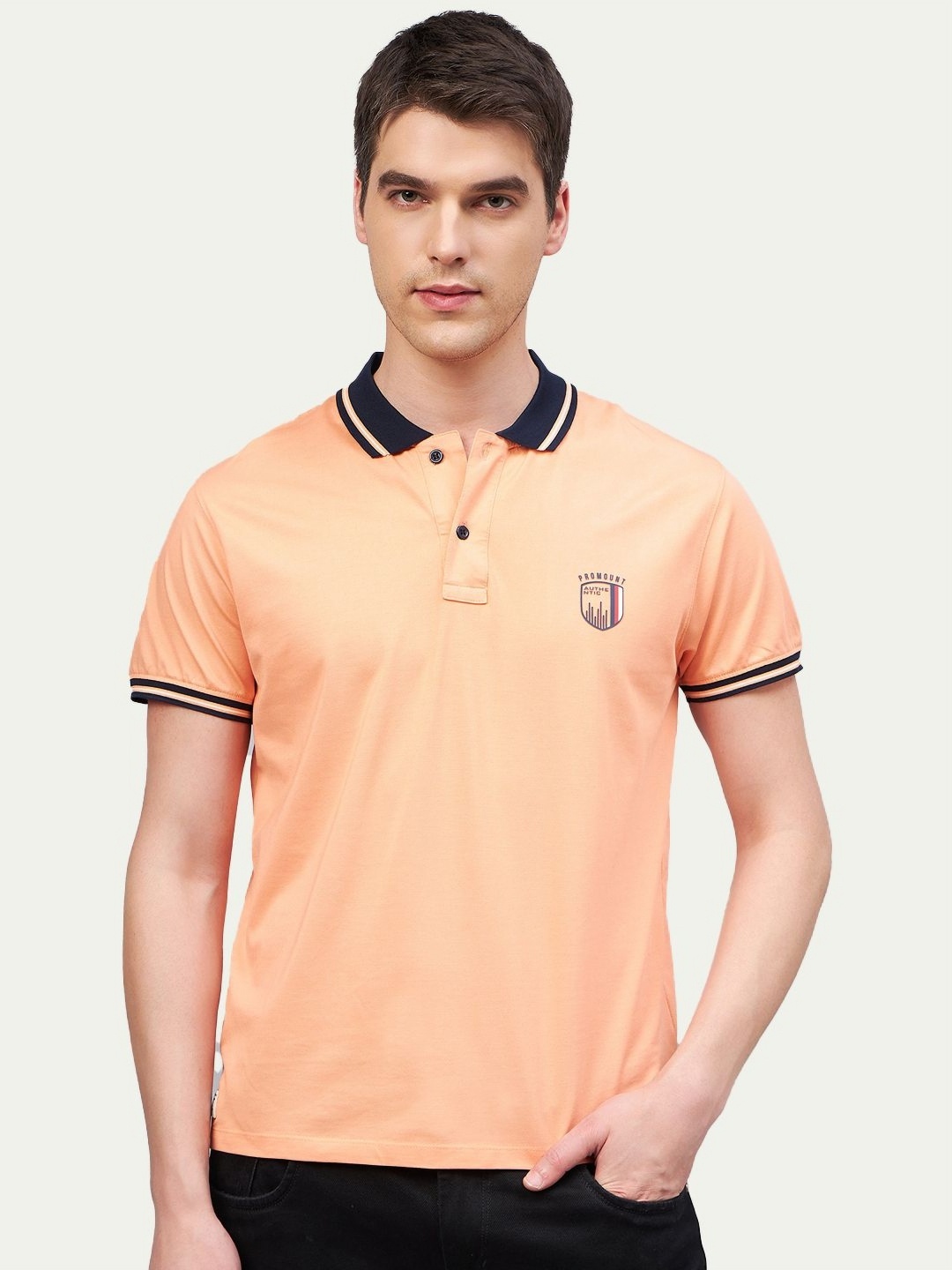 

Promount Men Polo Collar Pockets T-shirt, Orange