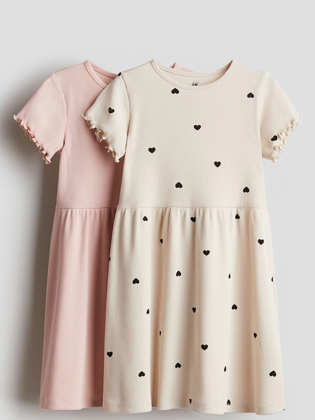 

H&M 2-Pack Cotton Dresses, Beige