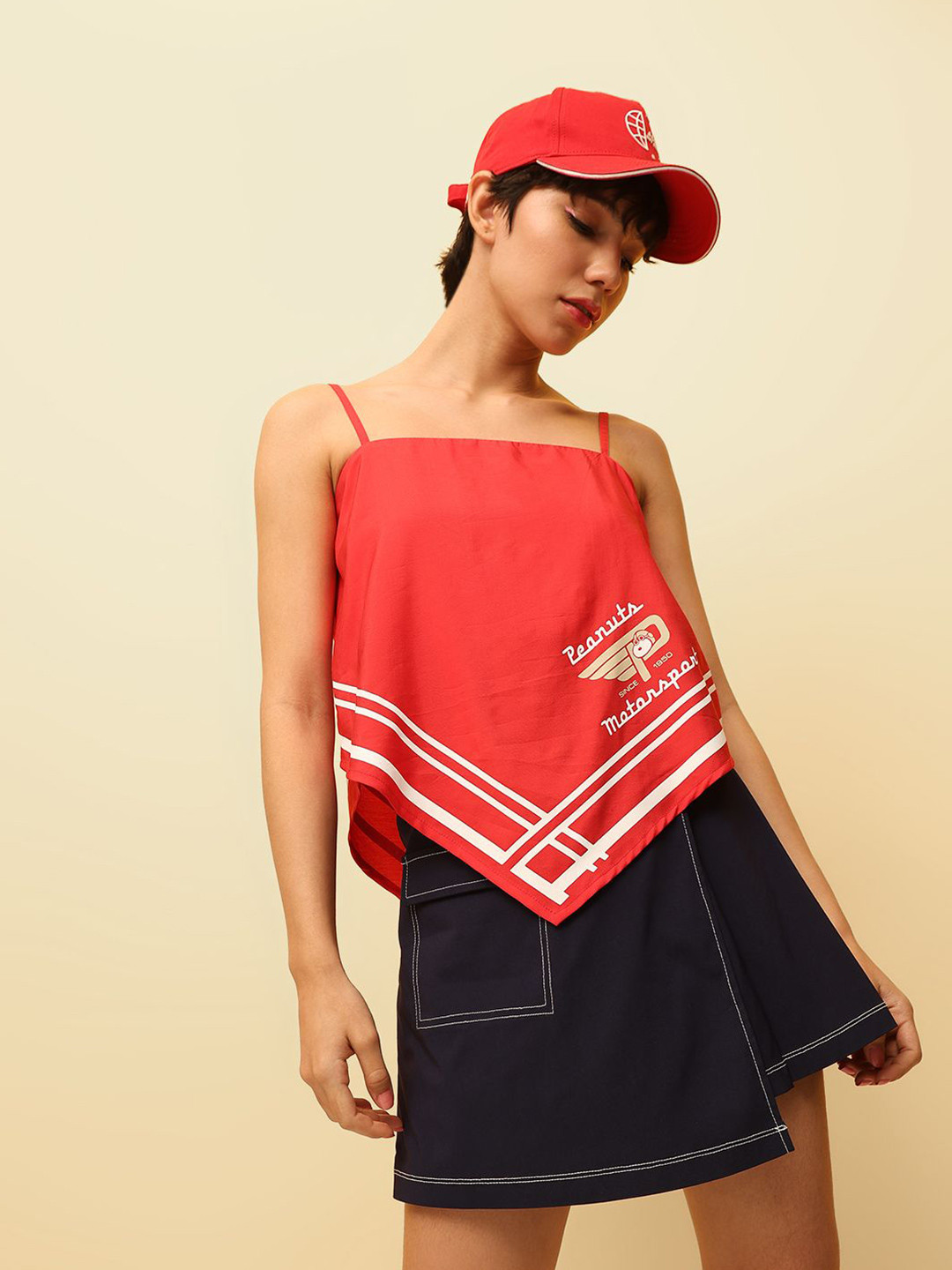 

ONLY Print Placement Print Tank Crop Top, Red